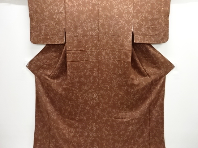 JAPANESE KIMONO / KOMON / SILK / CHIRIMEN / FLOWERS